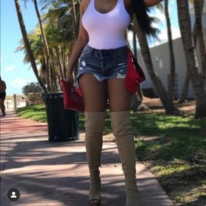 Shoes | Tan Thigh High Boots | Poshmark